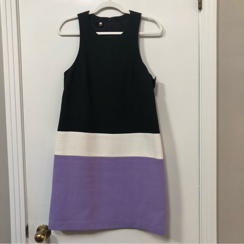 4 collective white navy purple color way sleeveless mini dress size 8 new